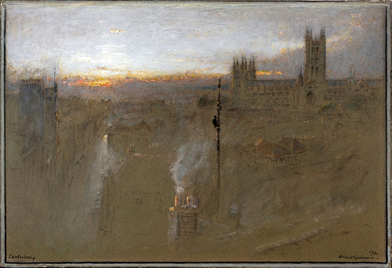 Canterbury 1921 (akvarel) od Albert Goodwin