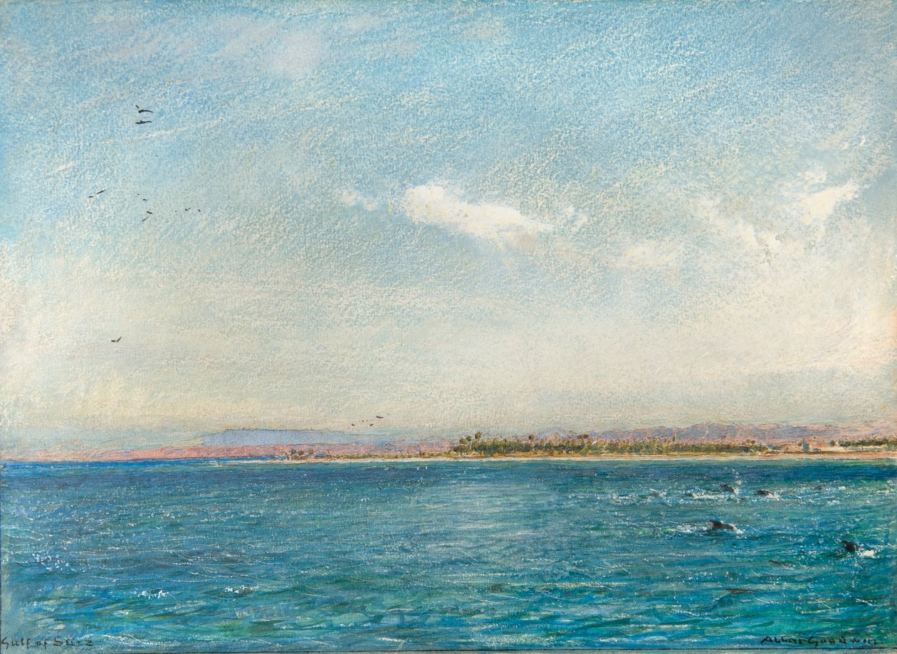 Suezský záliv (akvarel s tělovou barvou) od Albert Goodwin