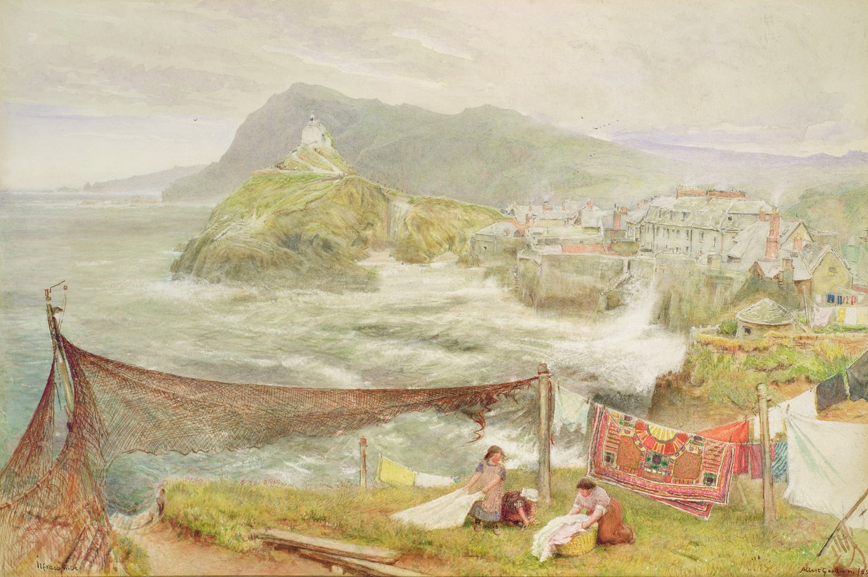 Ilfracombe, Devon, Pohled K Hillsborough od Albert Goodwin