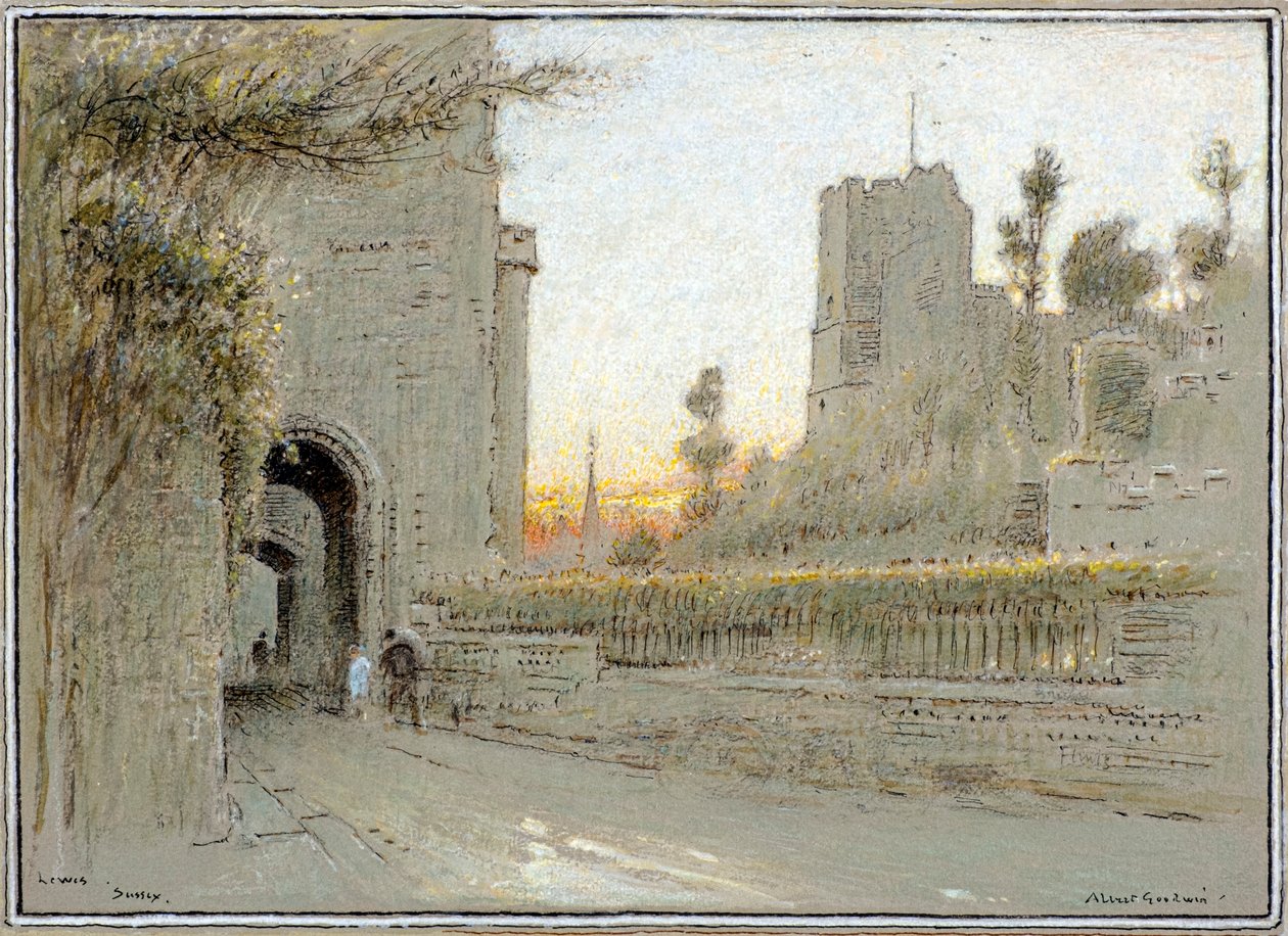 Lewes, Sussex (akvarel) od Albert Goodwin