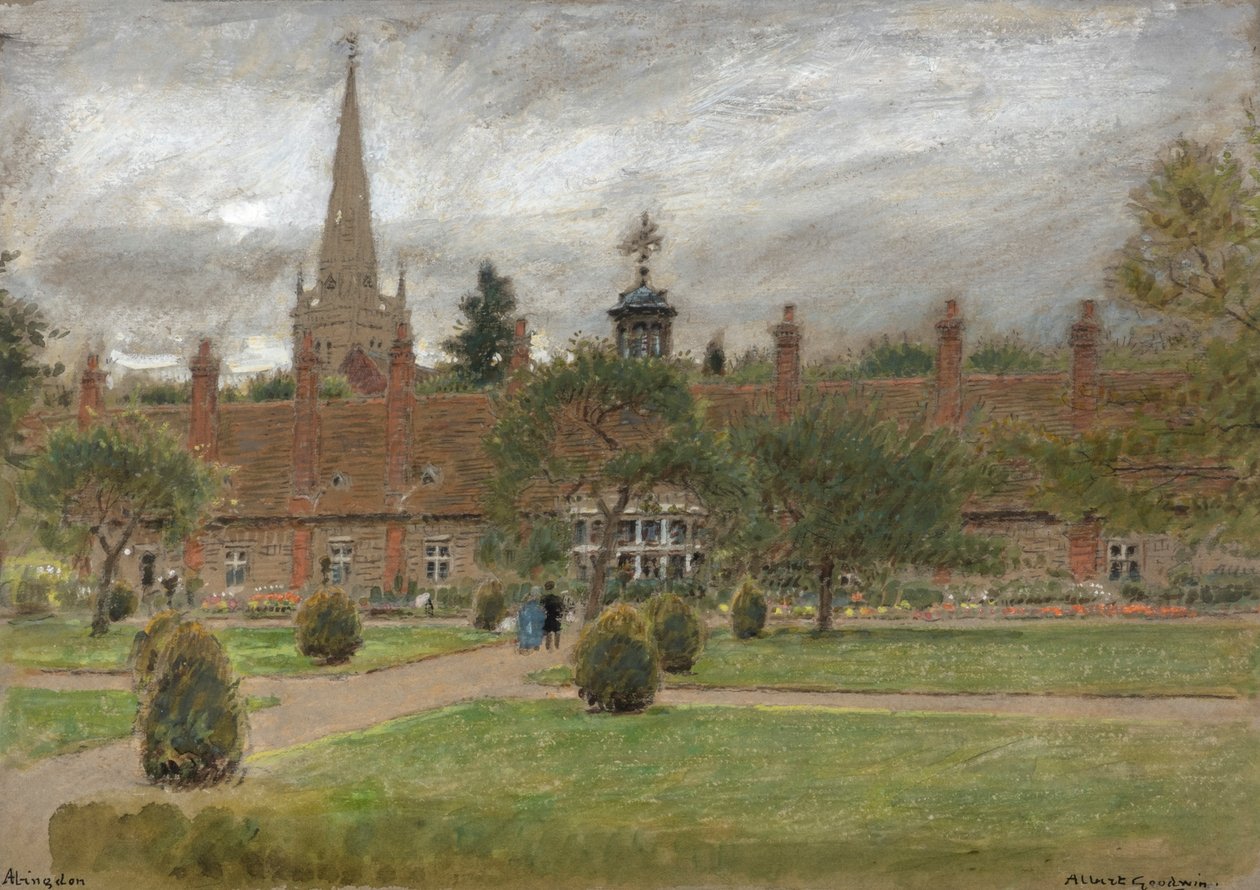 Long Alley Almshouses, Abingdon (akvarel) od Albert Goodwin