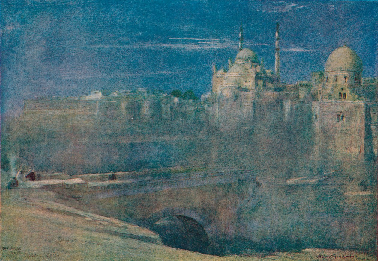 Měsíční svit na Citadele, Káhira, c1890 od Albert Goodwin