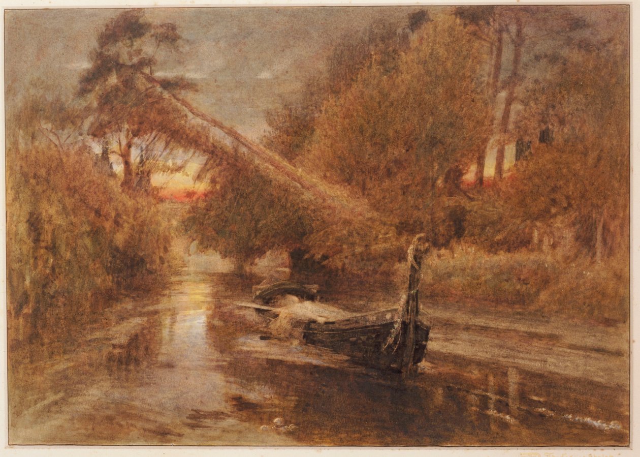 Paní ze Shalott od Albert Goodwin