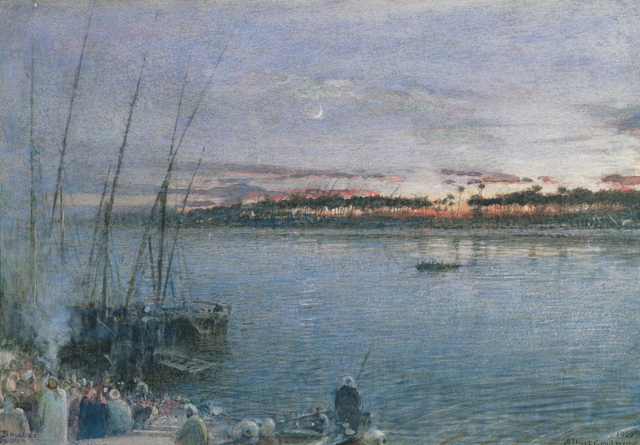 The Nile Ferry Boulac: nilský trajekt od Albert Goodwin
