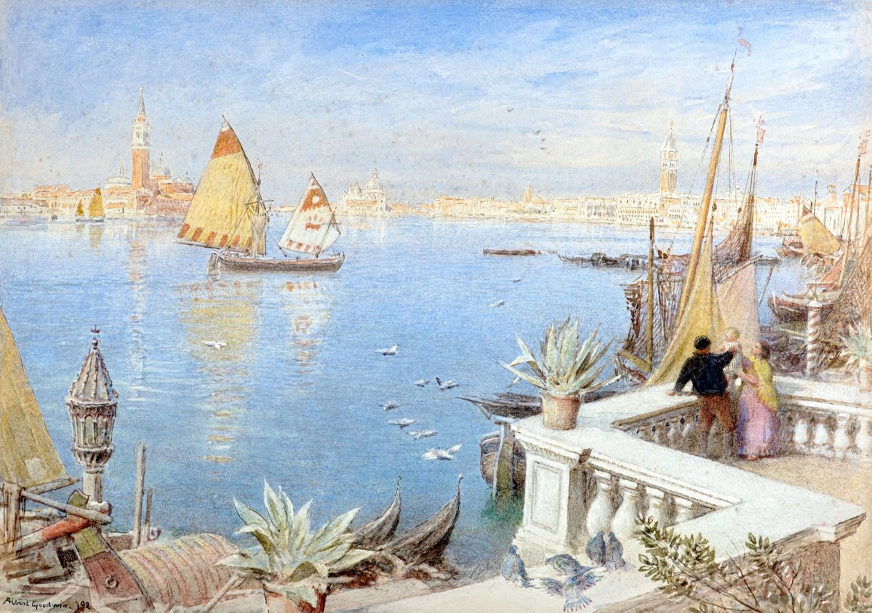 Benátky 1892 (akvarel) od Albert Goodwin