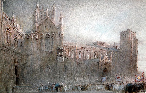 Katedrála ve Wellsu od Albert Goodwin