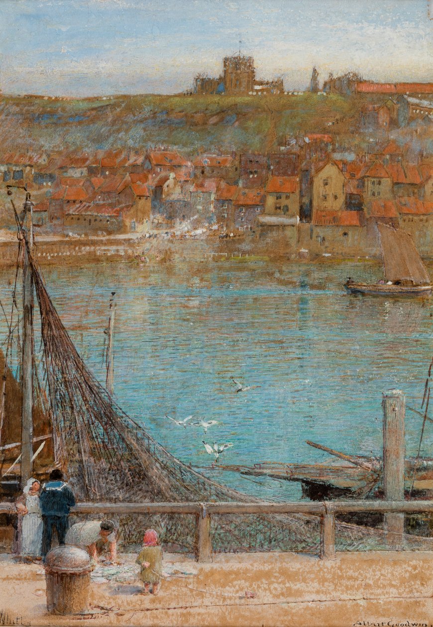 Whitby, nedatováno (akvarel, kvaš na papíře) od Albert Goodwin