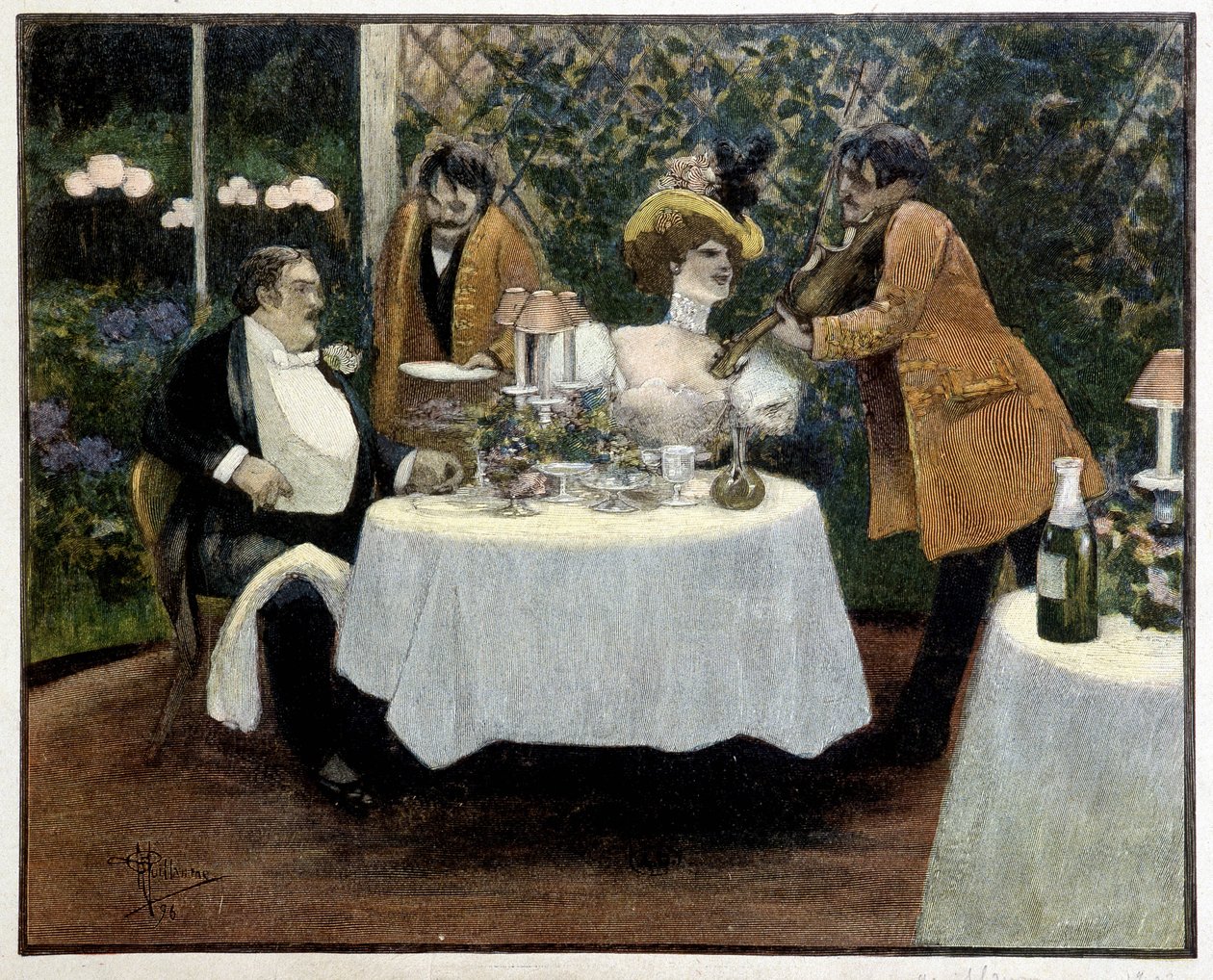 Restaurace, kresba Guillaume od Albert Guillaume