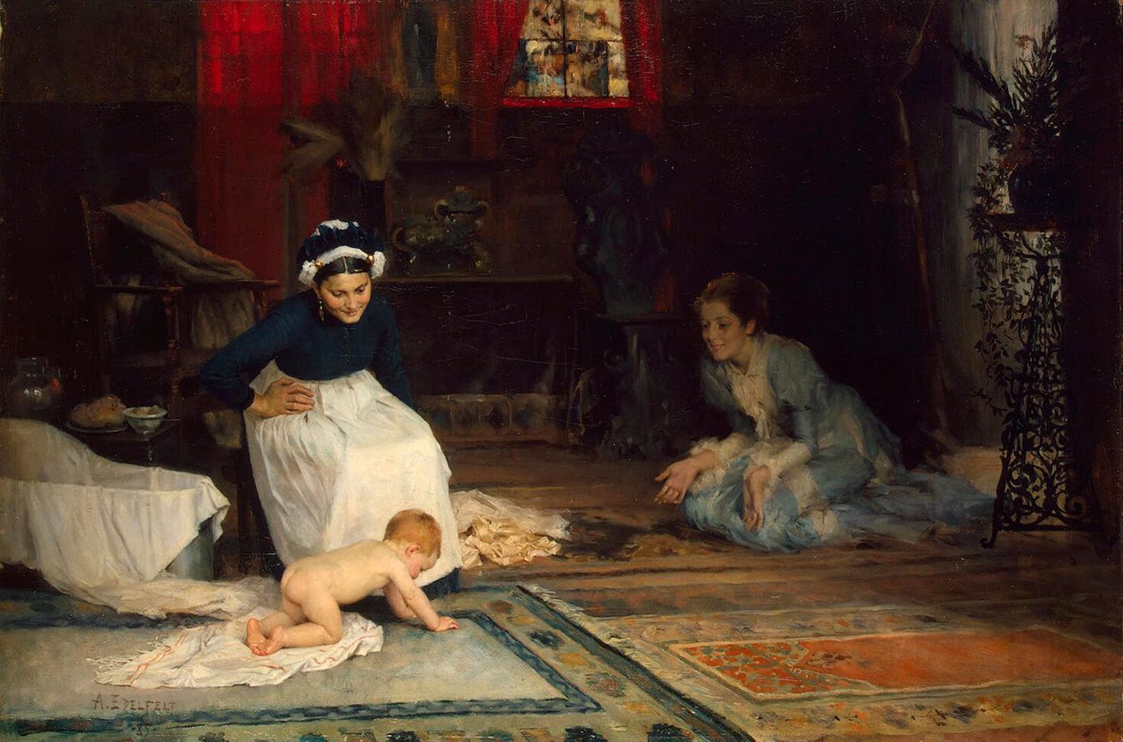 V jeslích, 1885. od Albert Gustaf Aristides Edelfelt