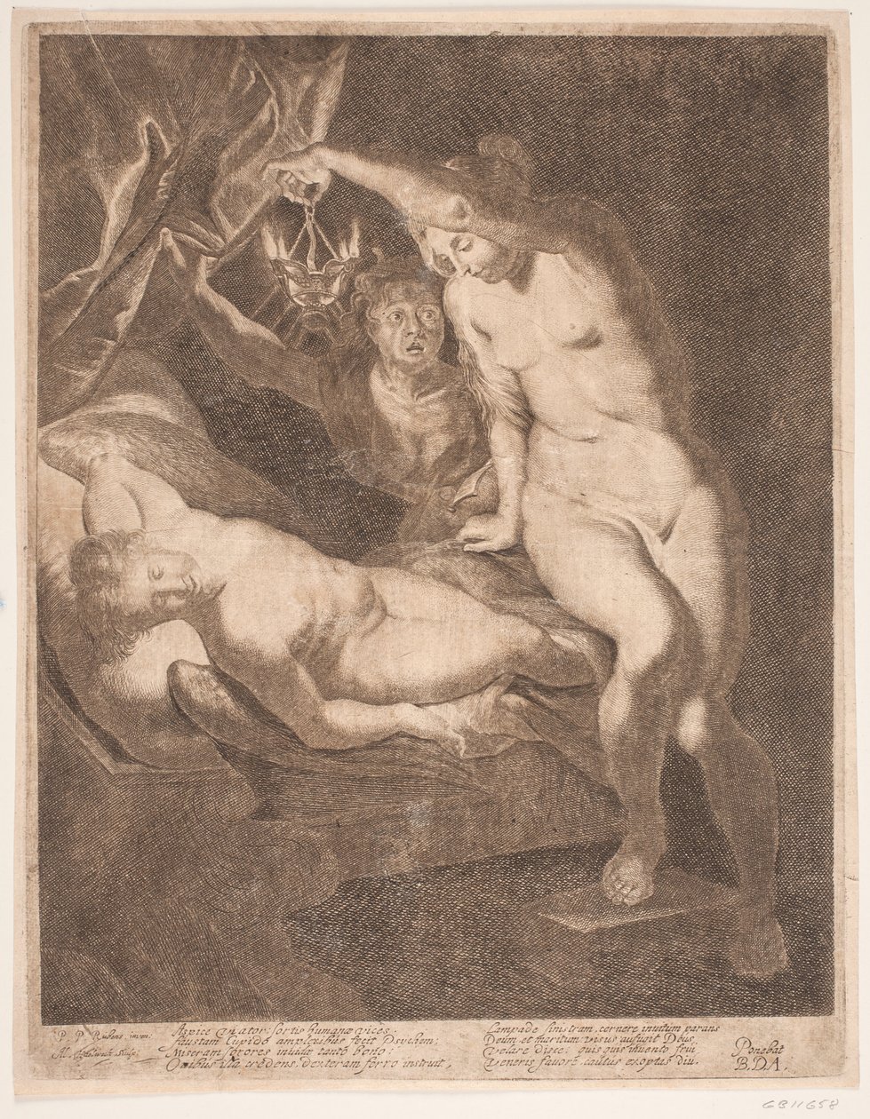 Psyché a spící Amor od Albert Haelwegh