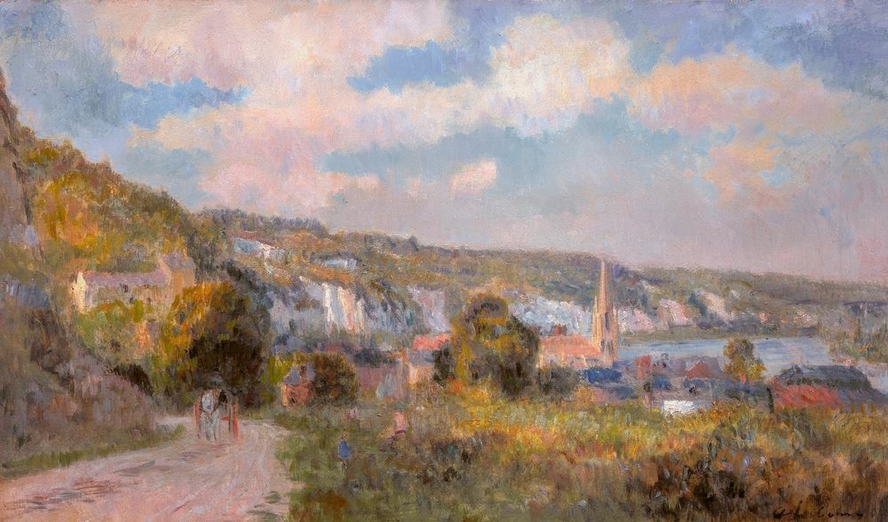 Pohled na La Bouille, od Albert Lebourg