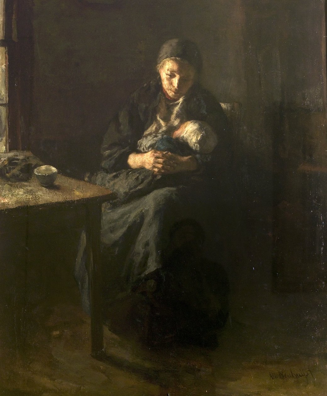 Mateřská láska (smutek), kolem 1857 od Albert Neuhuys