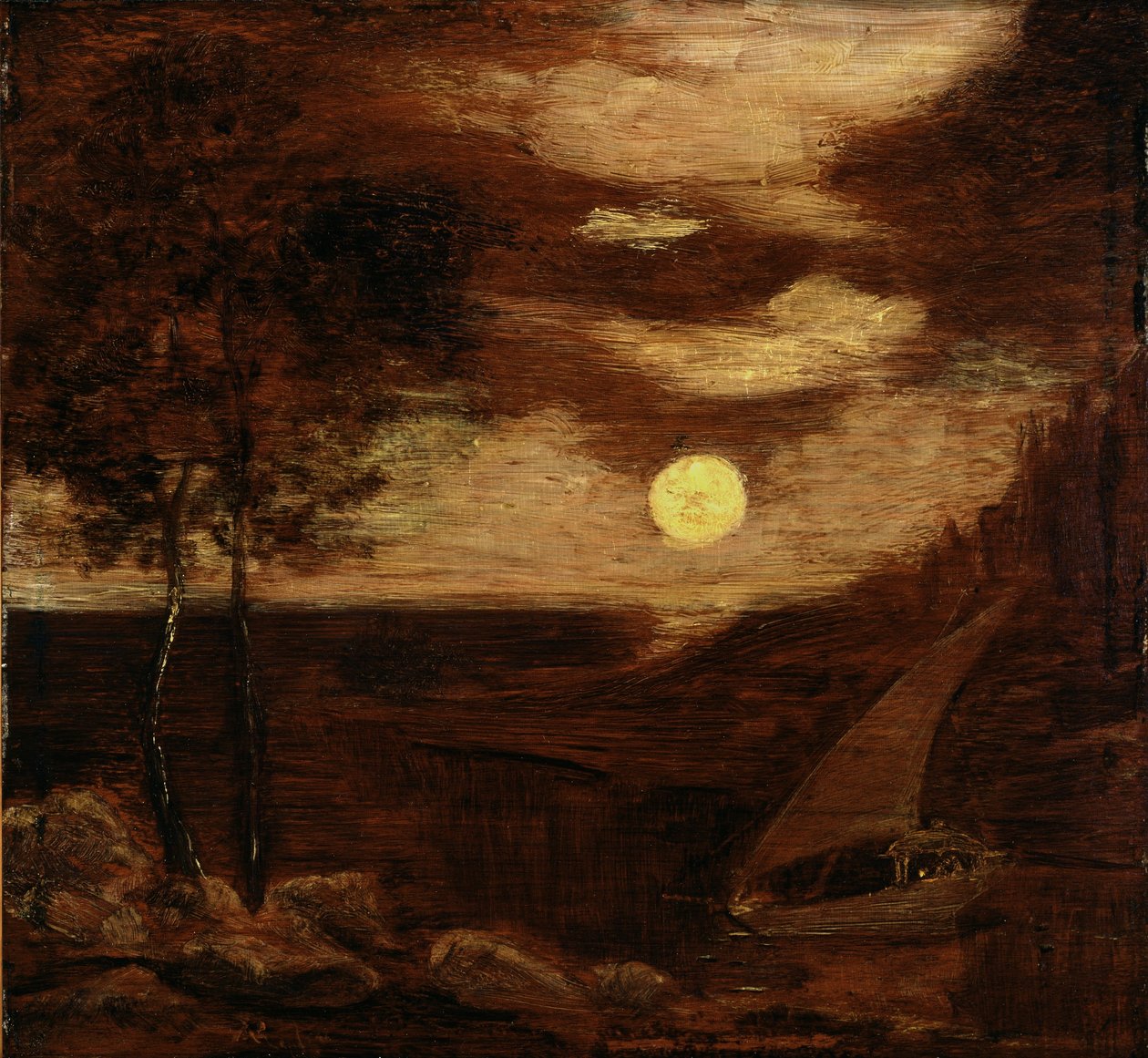 Loď milenců od Albert Pinkham Ryder