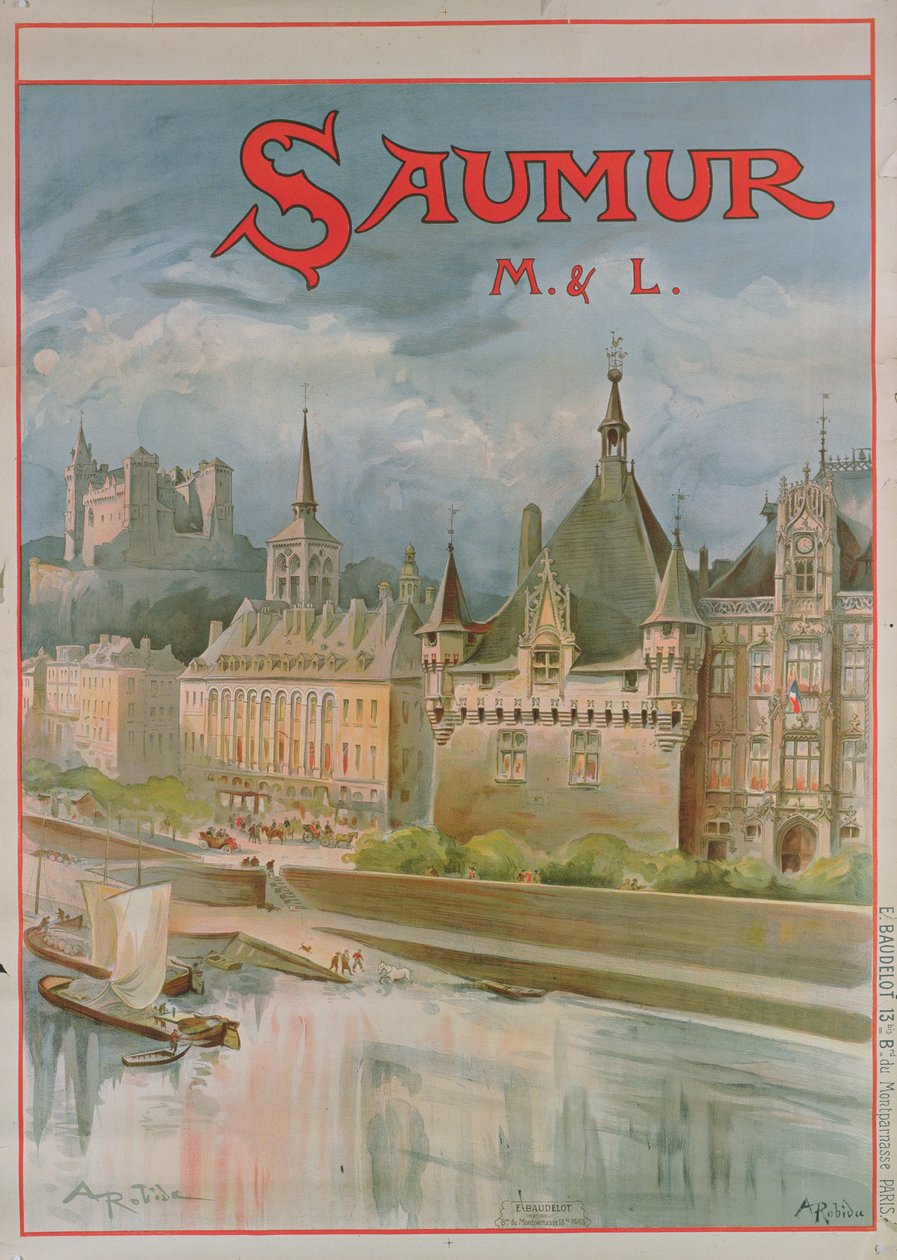 Plakát Saumur (barevný lito) od Albert Robida