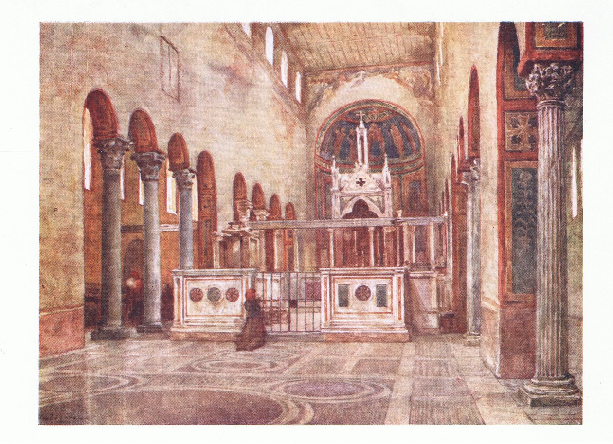 Santa Maria in Cosmedin (raně křesťanská bazilika), z Říma vydané A & C Black Ltd, 1925 od Alberto Pisa
