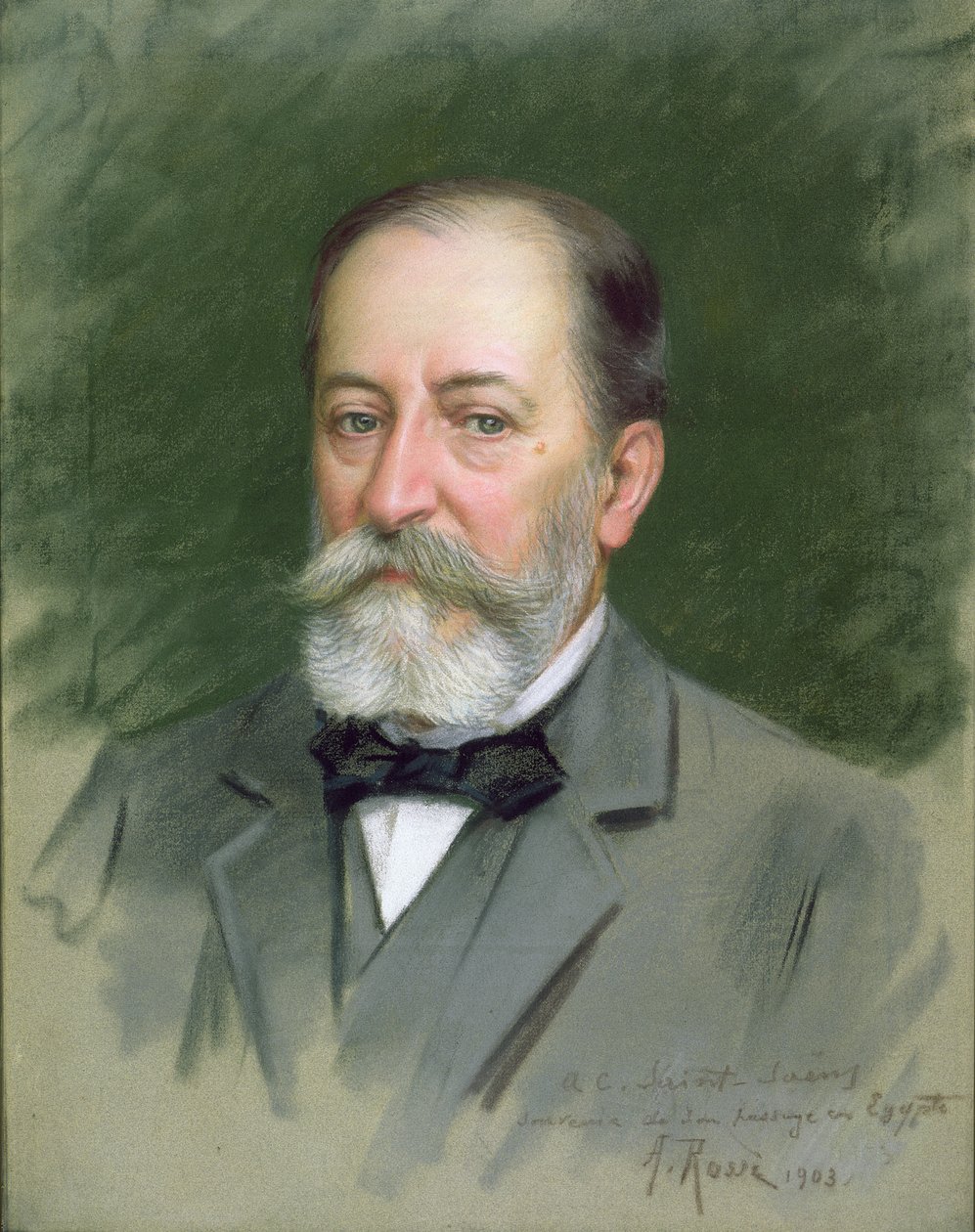Portrét Camille Saint-Saens (1835-1921) 1903 (pastel na papíře) od Alberto Rossi