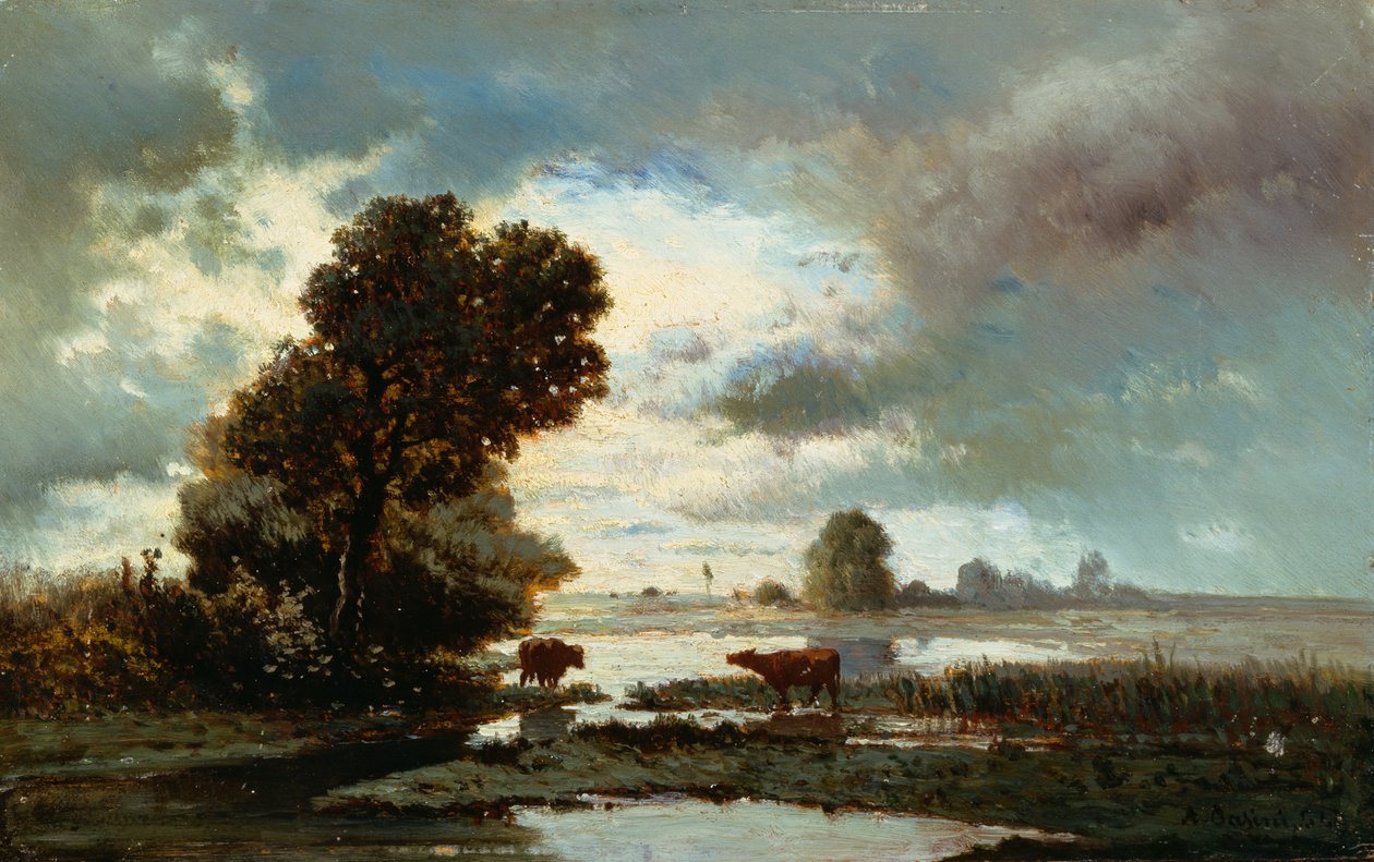 Pastviny u řeky od Alberto Pasini