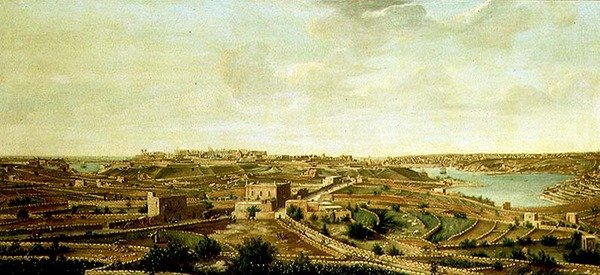 Pohled na Vallettu, Malta od Alberto Pullicino