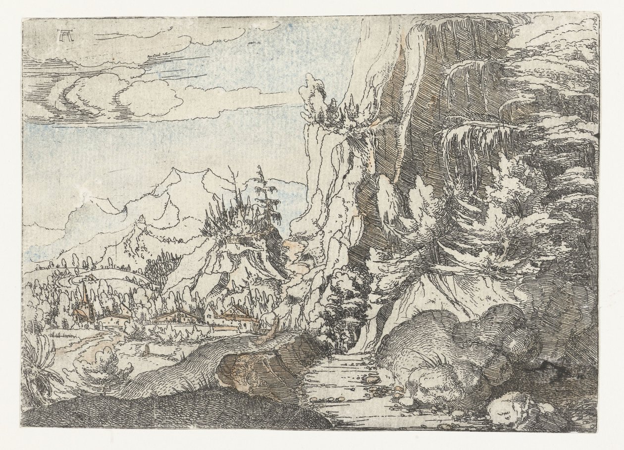 Krajina se stínovaným útesem od Albrecht Altdorfer