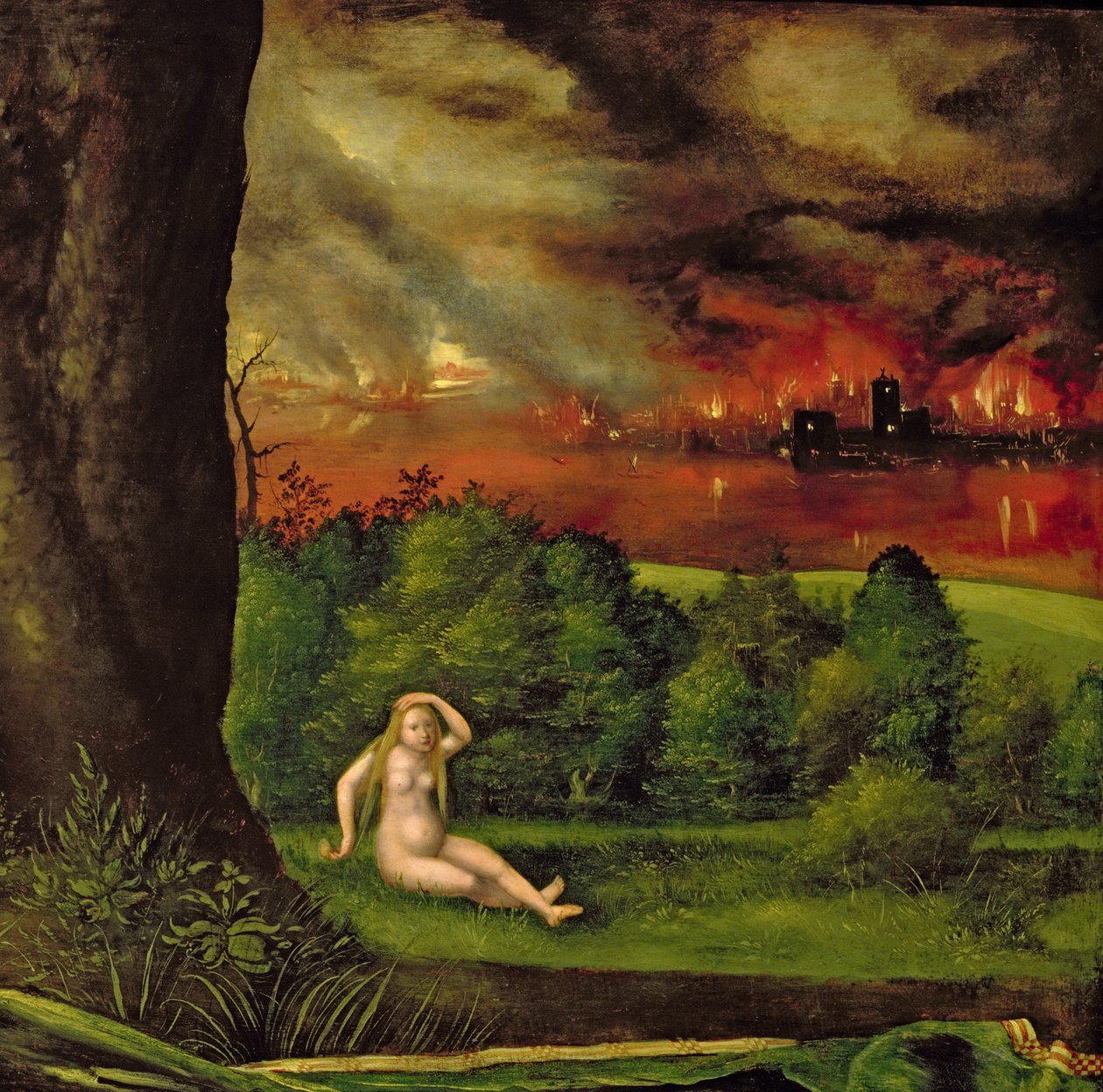 Lot a jeho dcera, 1537 (detail 66125) od Albrecht Altdorfer
