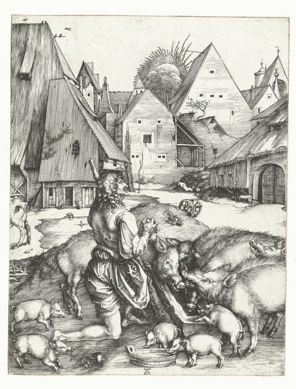 Marnotratný syn s prasaty od Albrecht Dürer