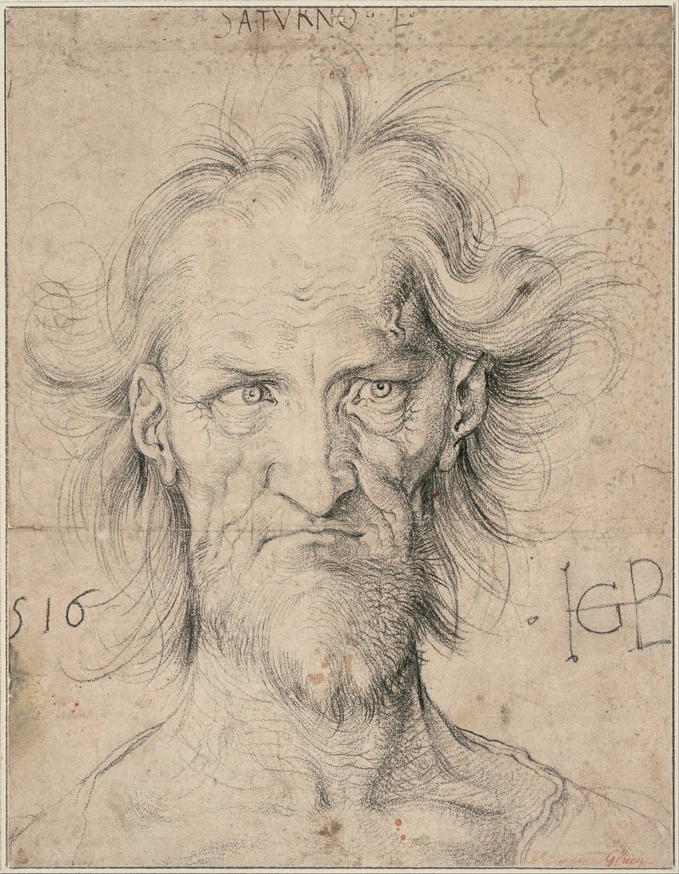 Hlava vousatého starce (Saturn), 1516 od Albrecht Dürer