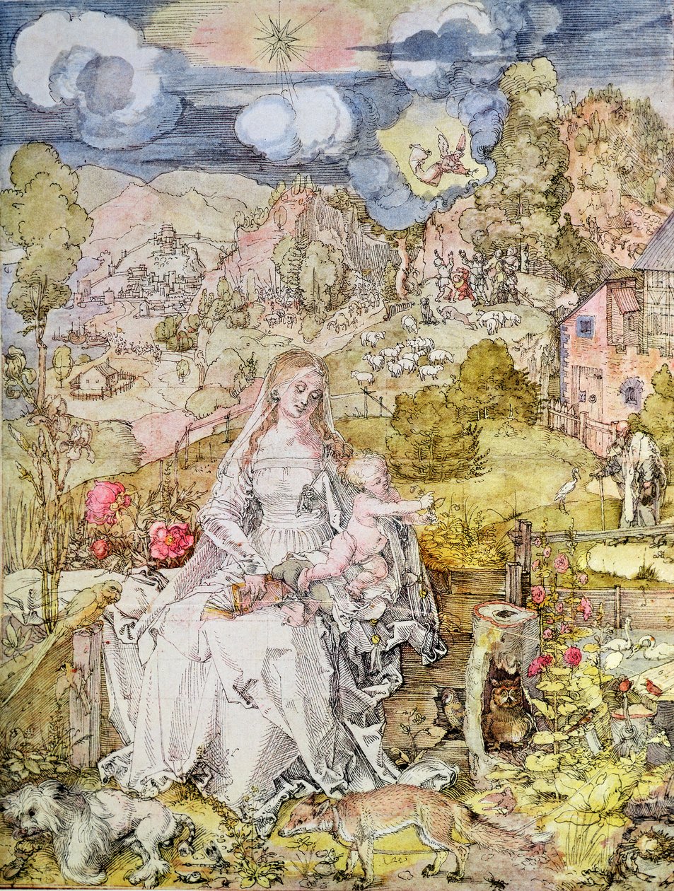 Madonna a dítě (akvarel) od Albrecht Dürer