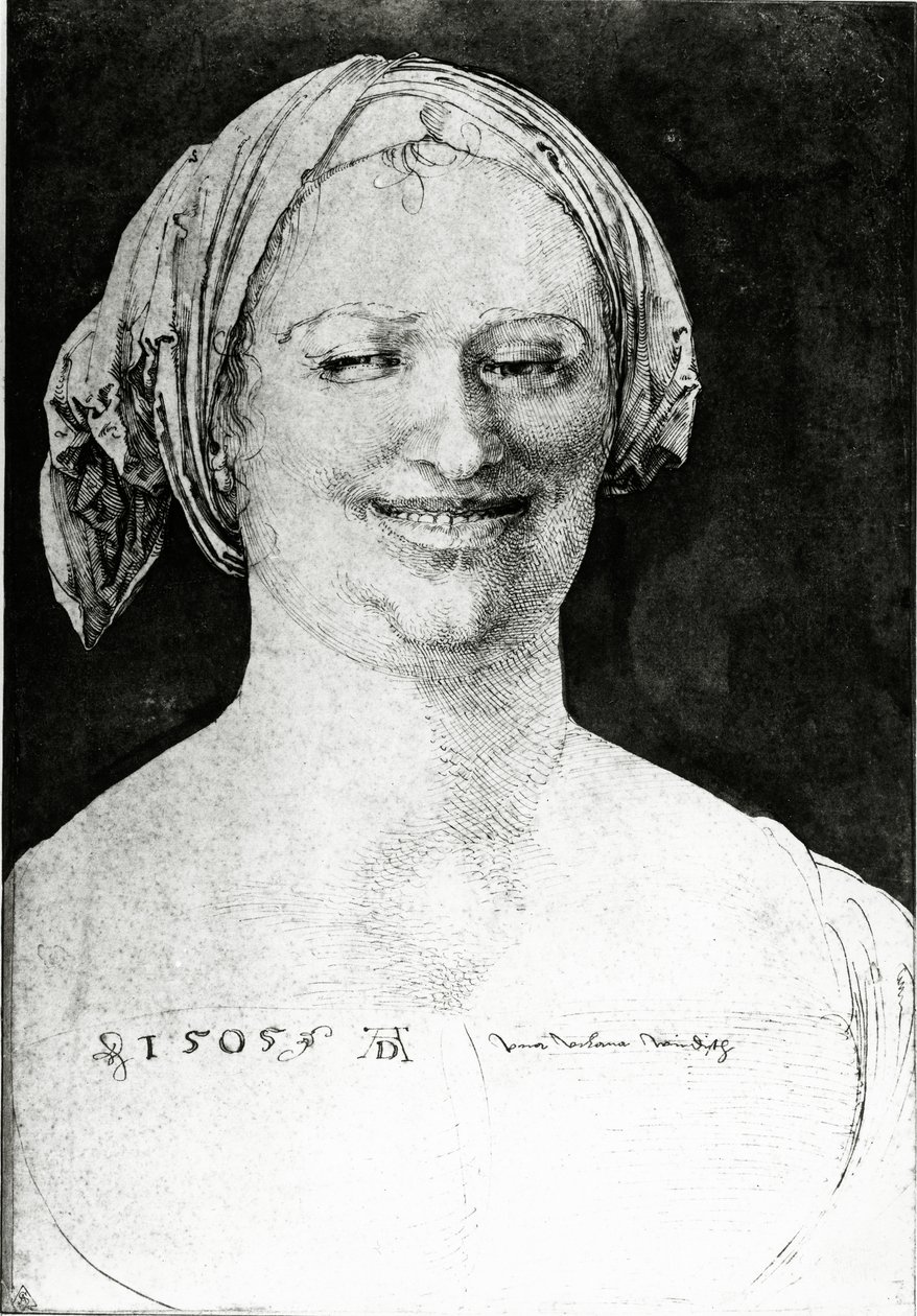 Portrét selské ženy, 1505 (pero, inkoust a mytí na papíře) od Albrecht Dürer