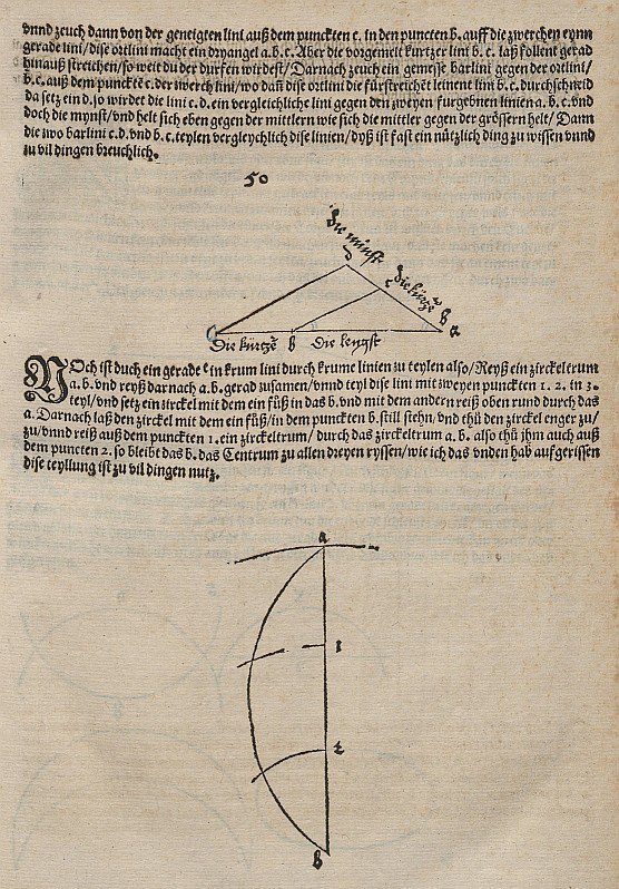 Rozdělení čáry v poměru daném dvěma dalšími čarami a pokuste se ji rozdělit na tři od Albrecht Dürer