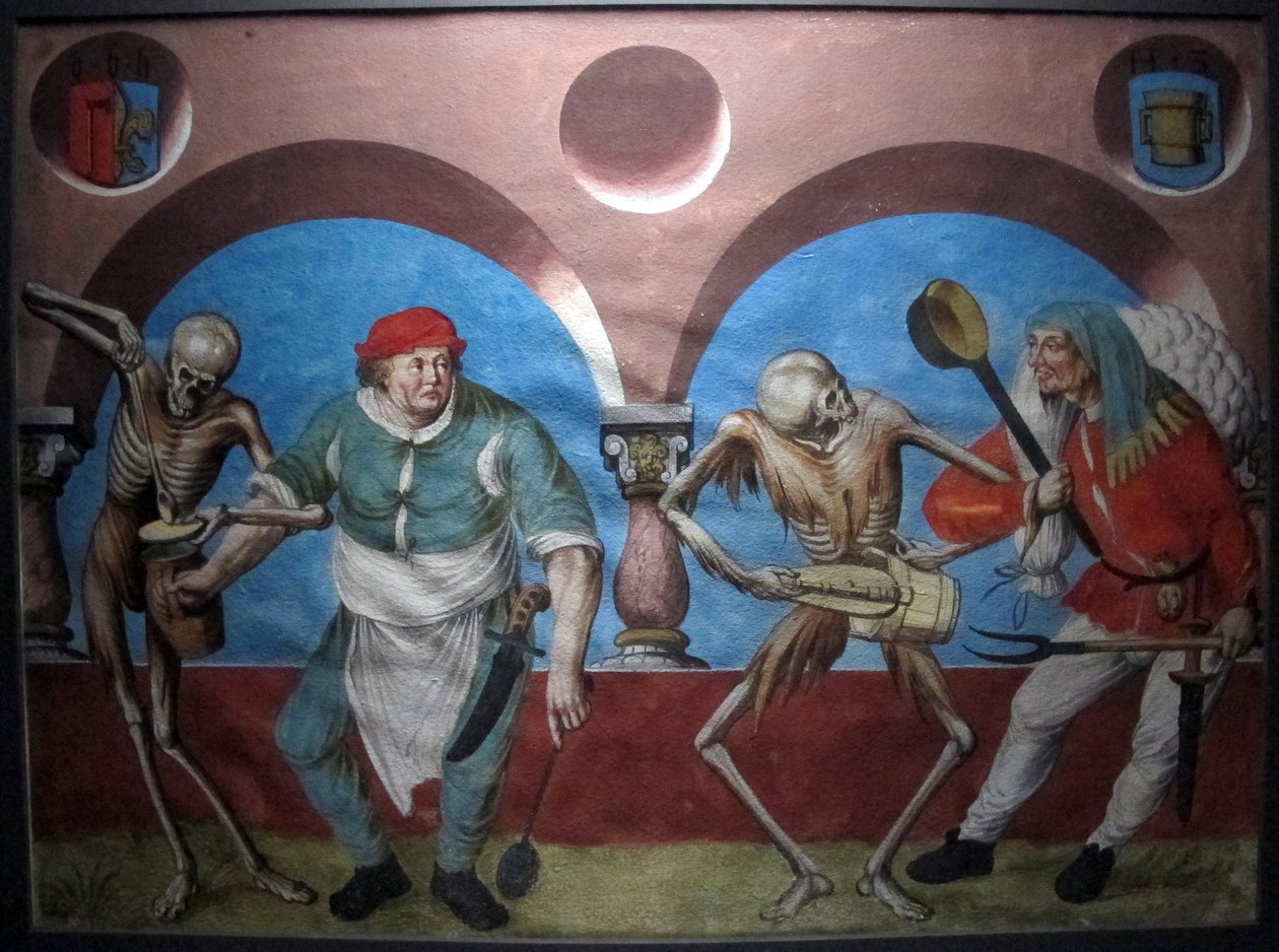 kopie ztraceného hrůzného tance od m. Manuela z dominikánského hřbitova v Bernu (1512-20) od Albrecht Kauw