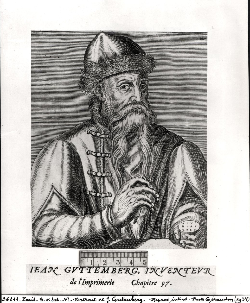 Portrét Johannese Gutenberga (asi 1400–68) od Albrecht Mentz