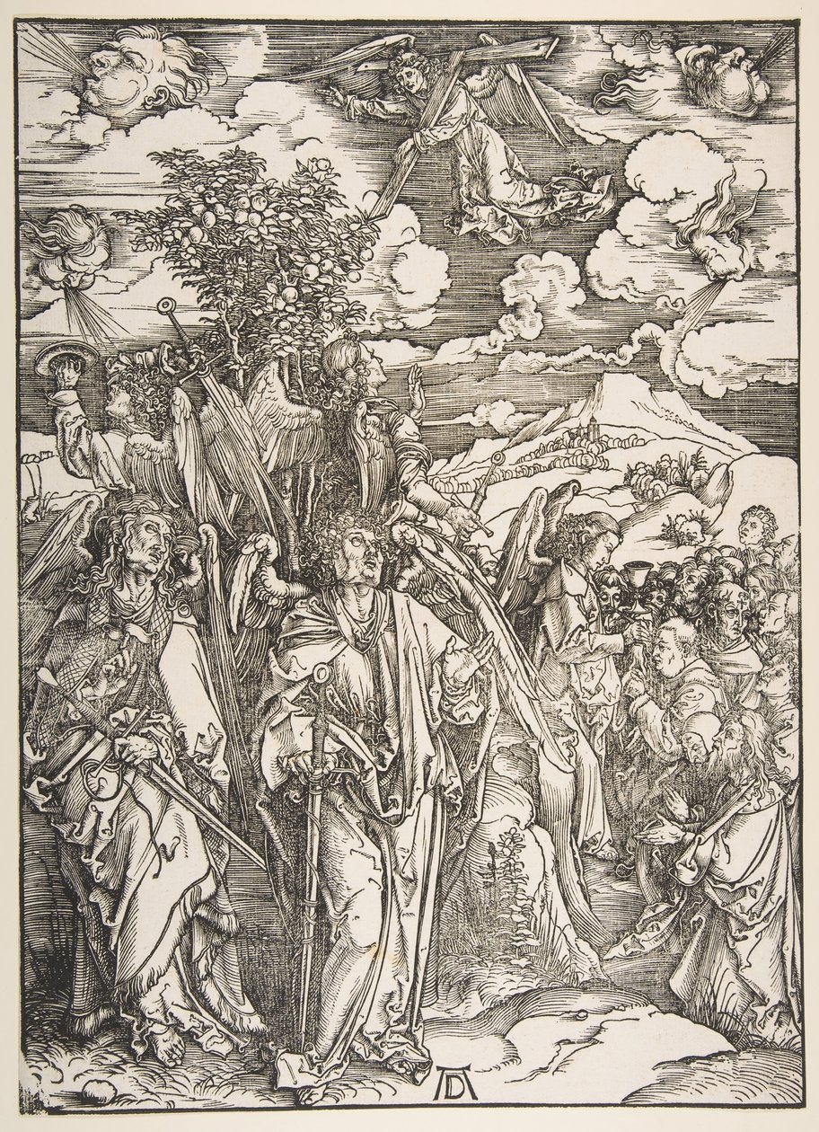 Angels Restraining the Four Winds.n.d. od Albrecht Dürer