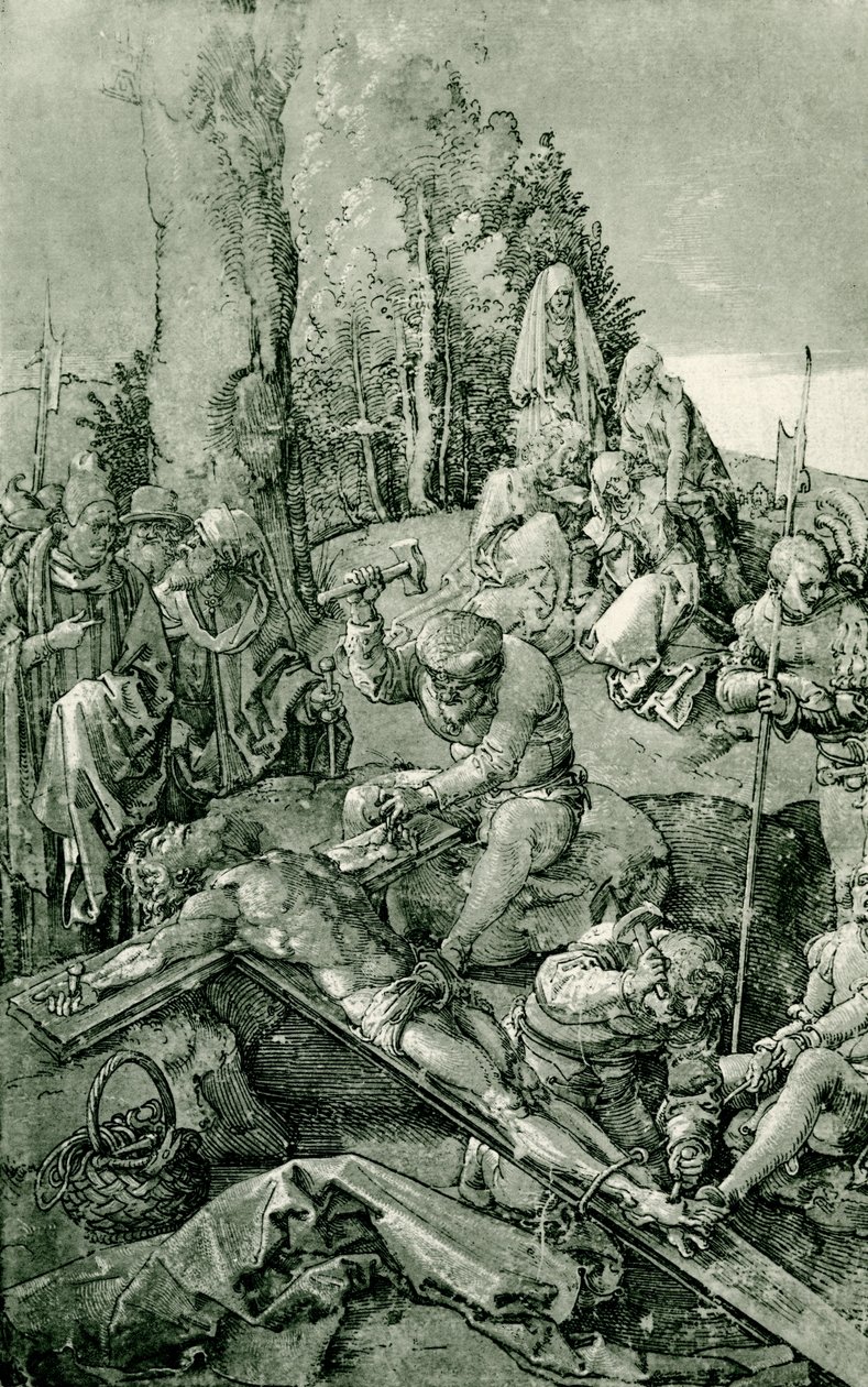 Kristus je přibit na kříž od Albrecht Dürer