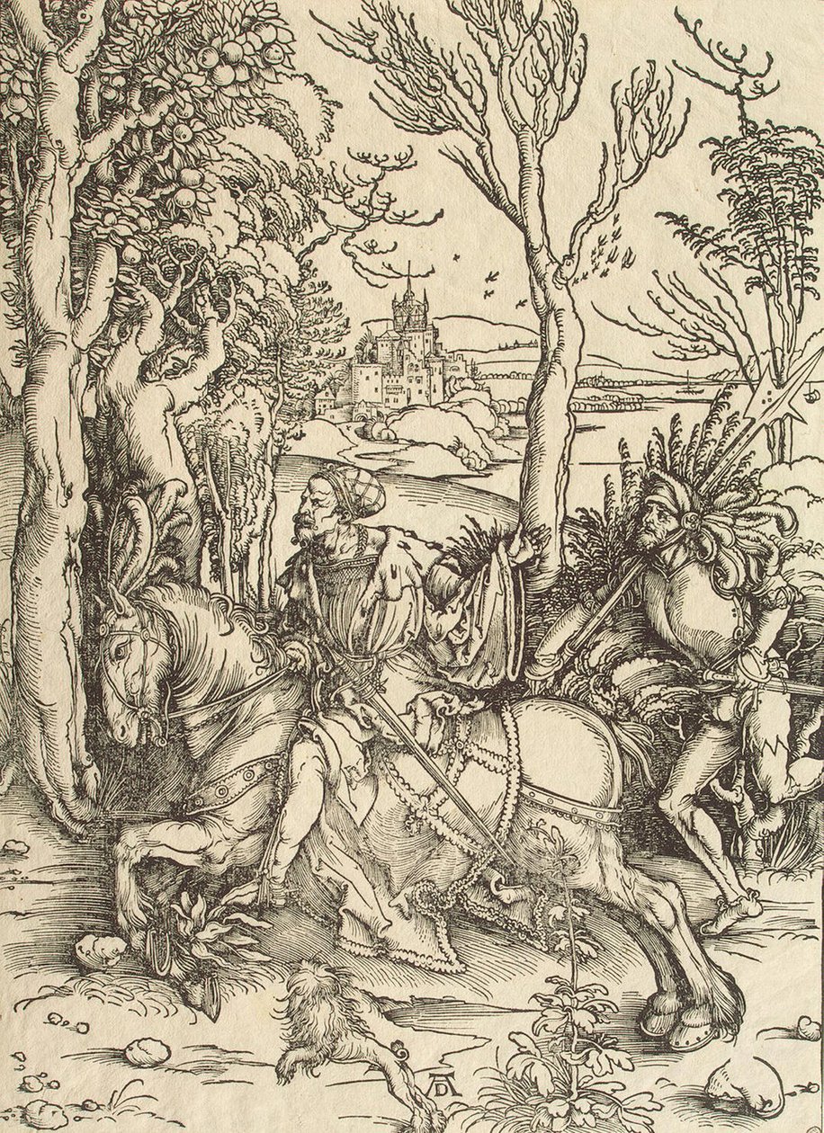 Knight a Lansquenet, c. 1497 od Albrecht Dürer