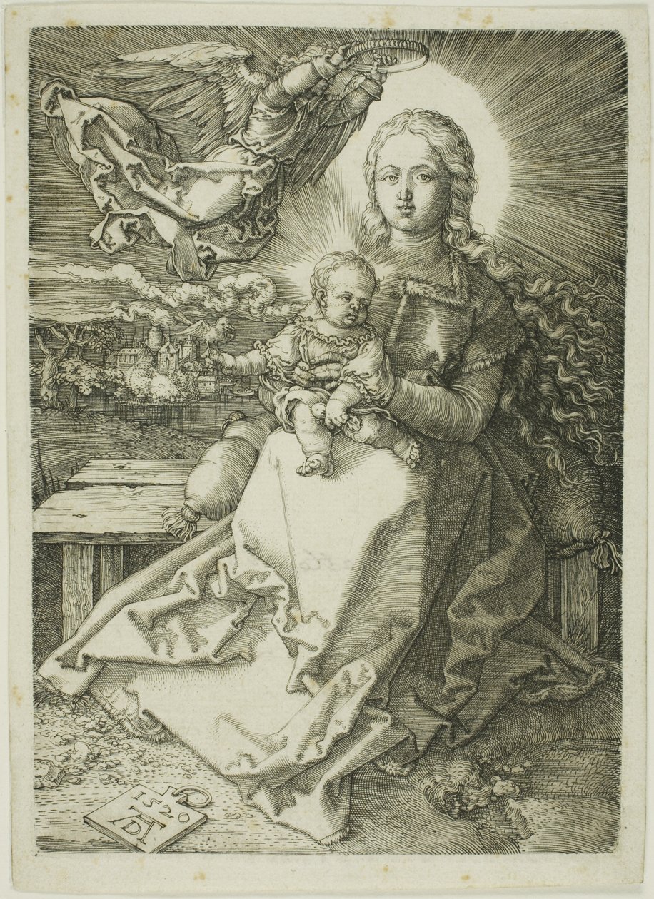 Madonna korunovaná jedním andělem od Albrecht Dürer