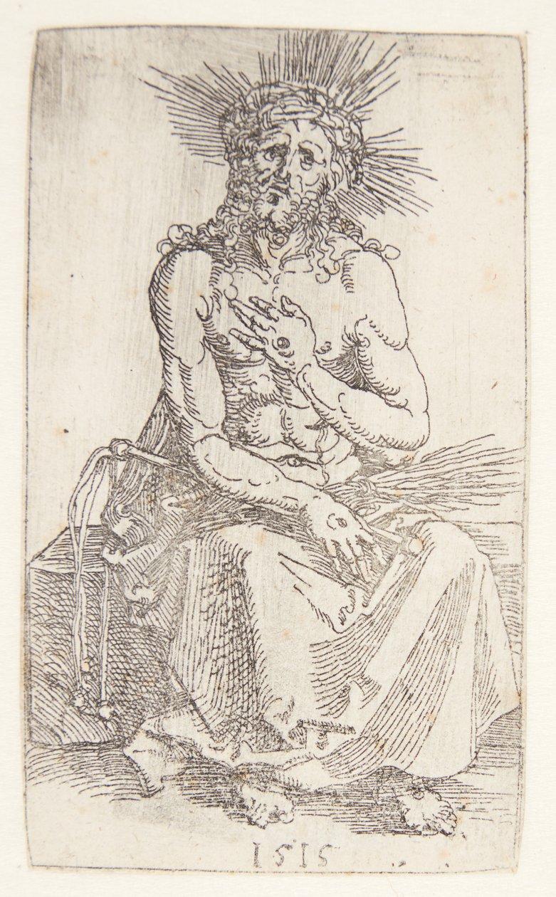 Muž smutku, sidedende od Albrecht Dürer