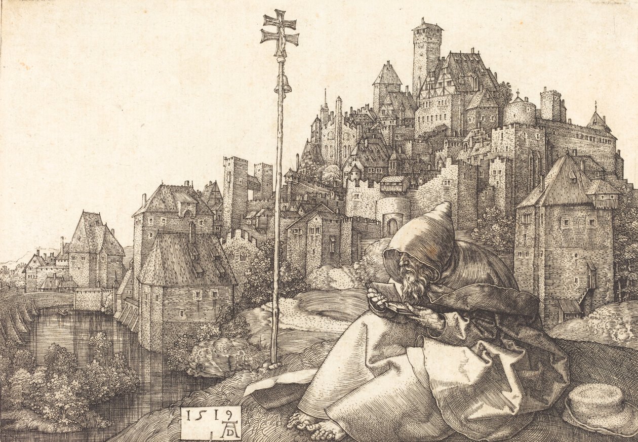 Saint Anthony Reading, 1519. od Albrecht Dürer