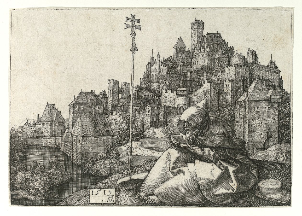 Svatý Antonín čtení. 1519 od Albrecht Dürer