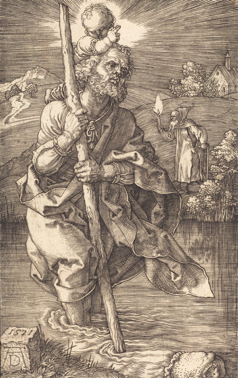 Saint Christopher Facing Right, 1521. od Albrecht Dürer