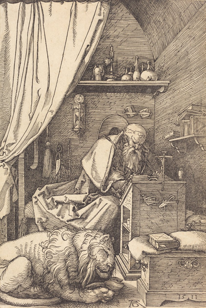 Svatý Jeroným ve své cele, 1511. od Albrecht Dürer