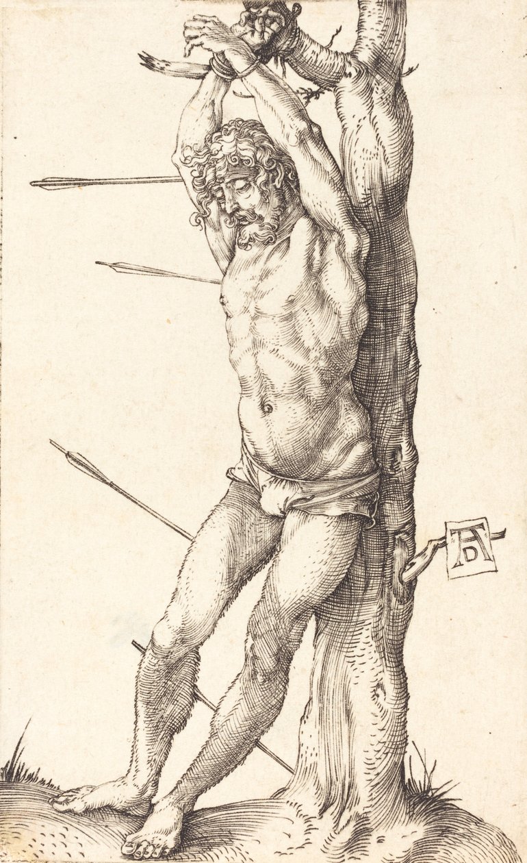 Saint Sebastian Bound to the Tree, 15001501. od Albrecht Dürer