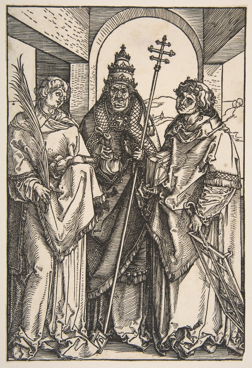Svatý Štěpán, svatý Sixtus a svatý Vavřinec.n.d. od Albrecht Dürer