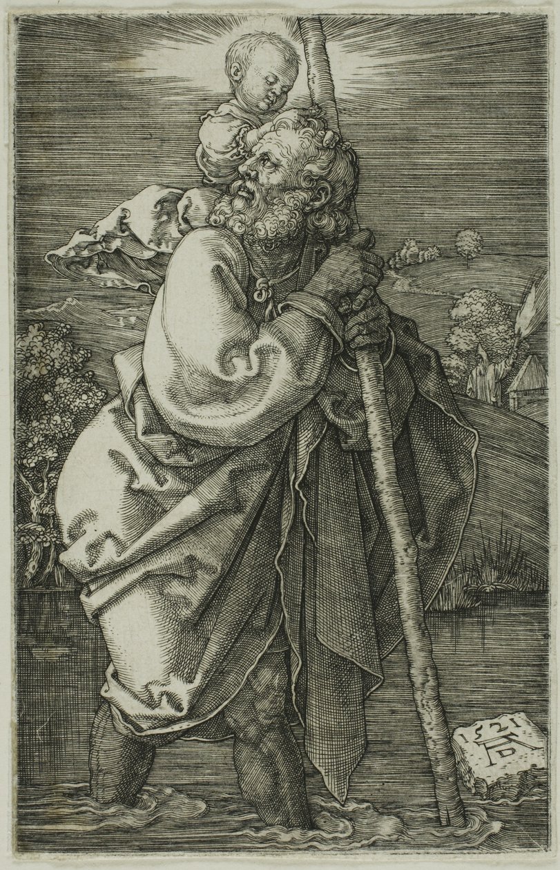 St. Christopher Tváří v tvář doleva od Albrecht Dürer