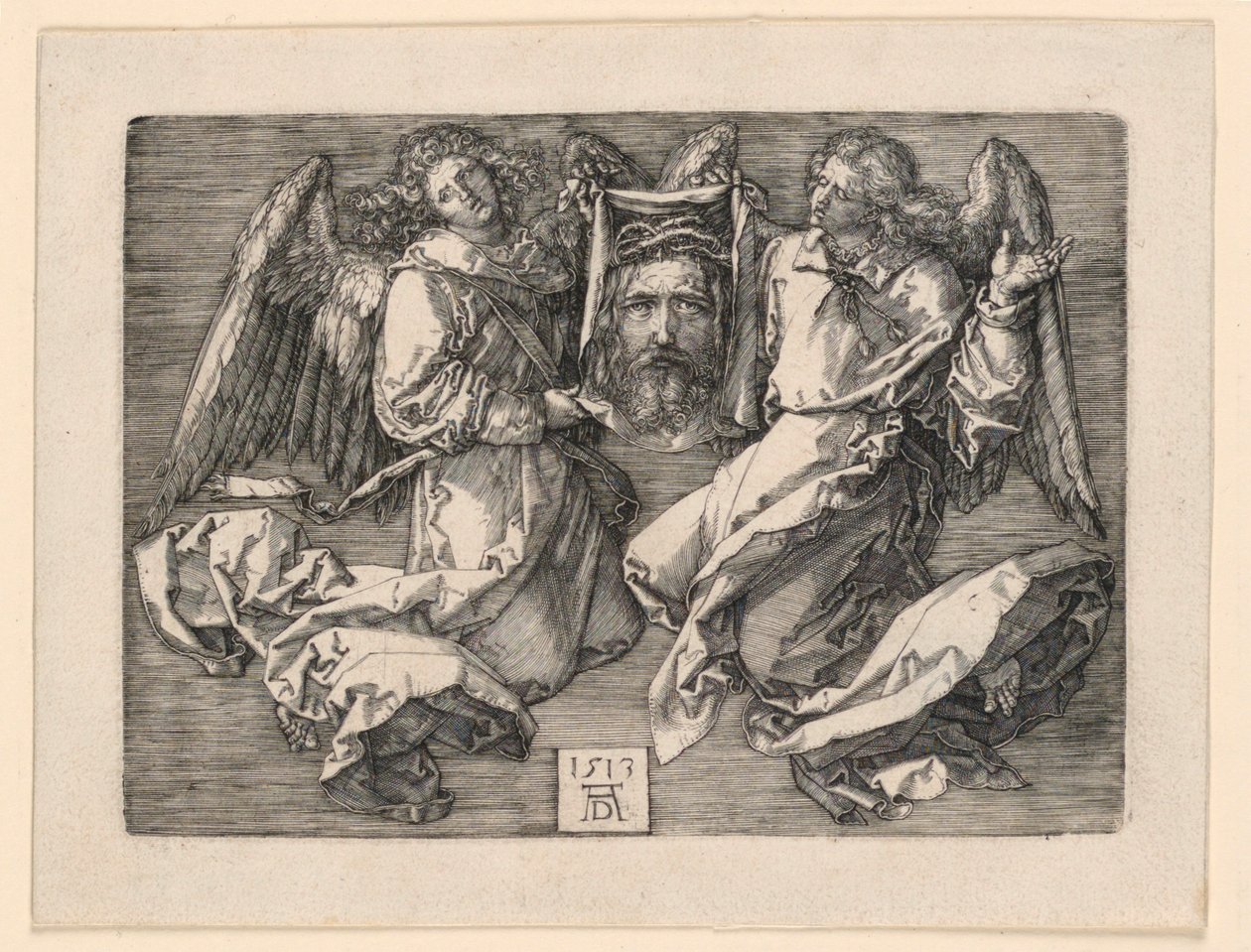 Sudárium zobrazené dvěma anděly od Albrecht Dürer