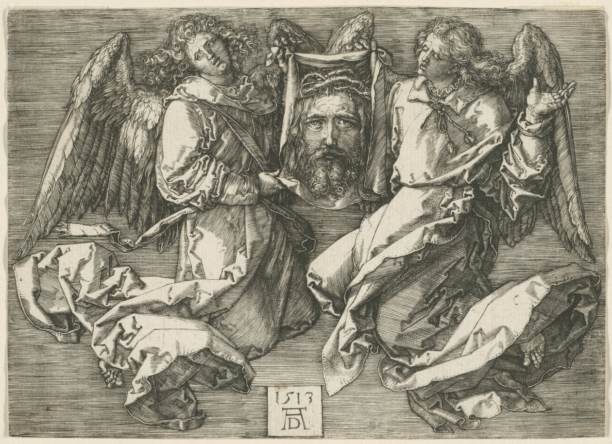 Sudárium zobrazené dvěma anděly od Albrecht Dürer
