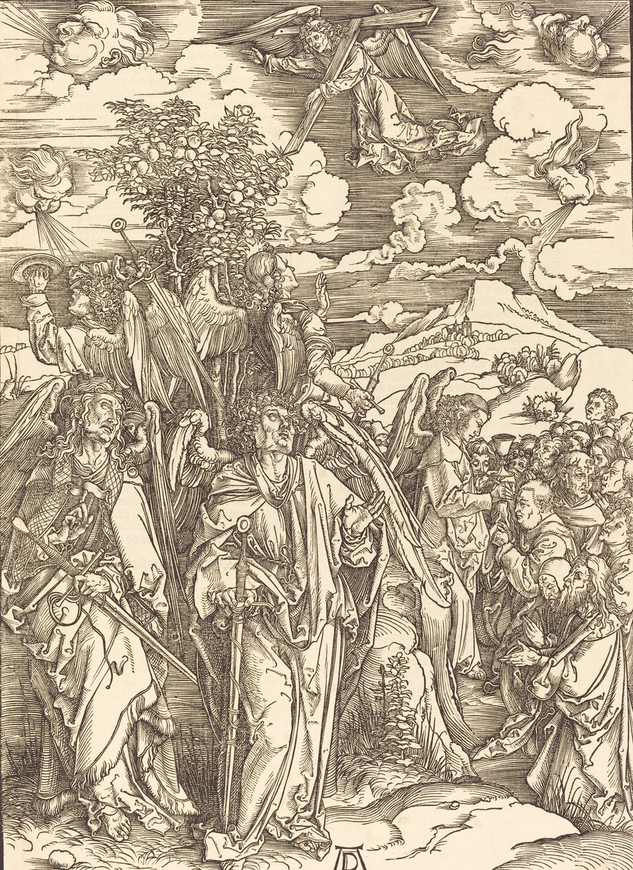 Čtyři andělé držící větry, 1498. od Albrecht Dürer