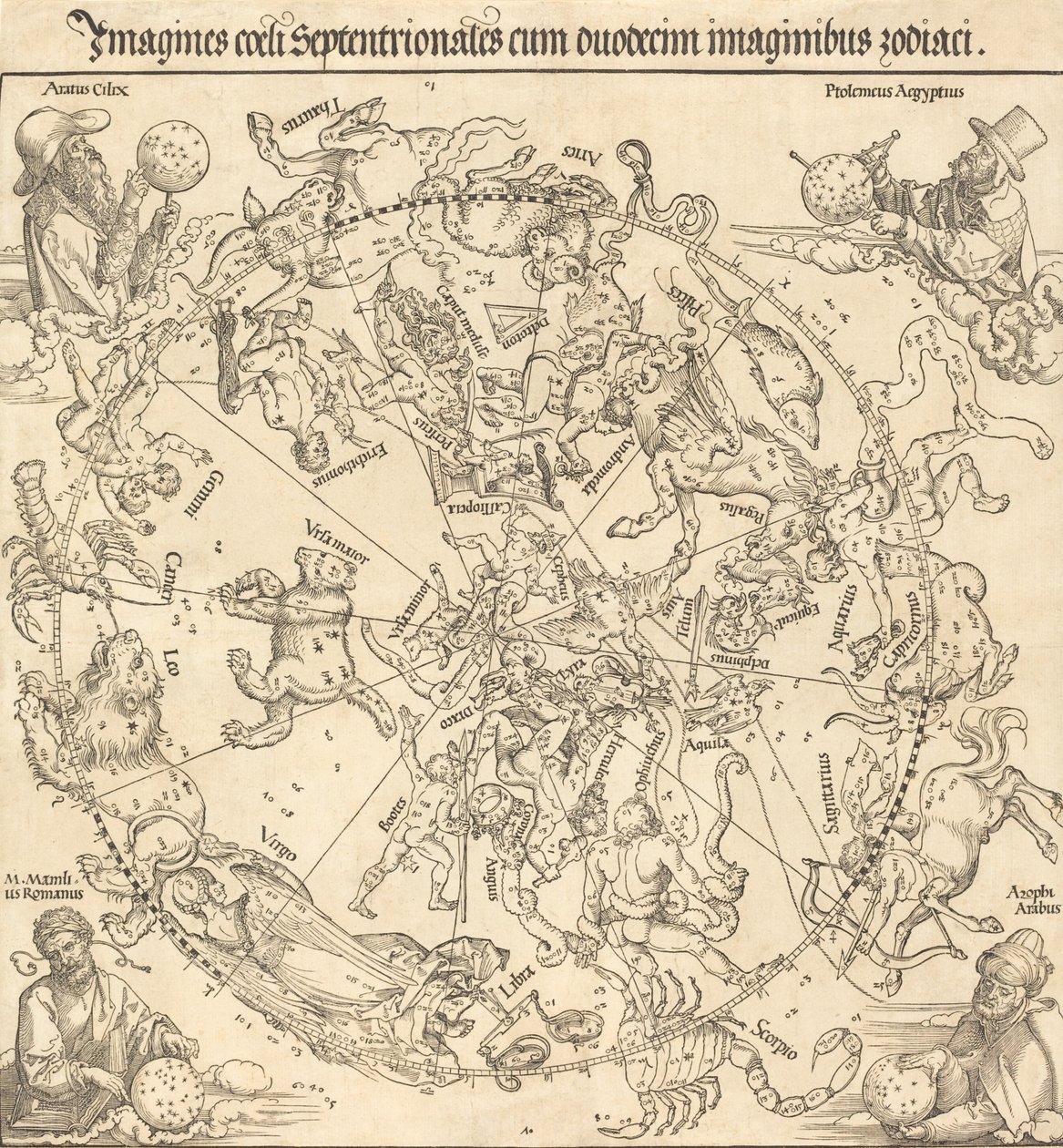 Severní nebeská polokoule, 1515. od Albrecht Dürer
