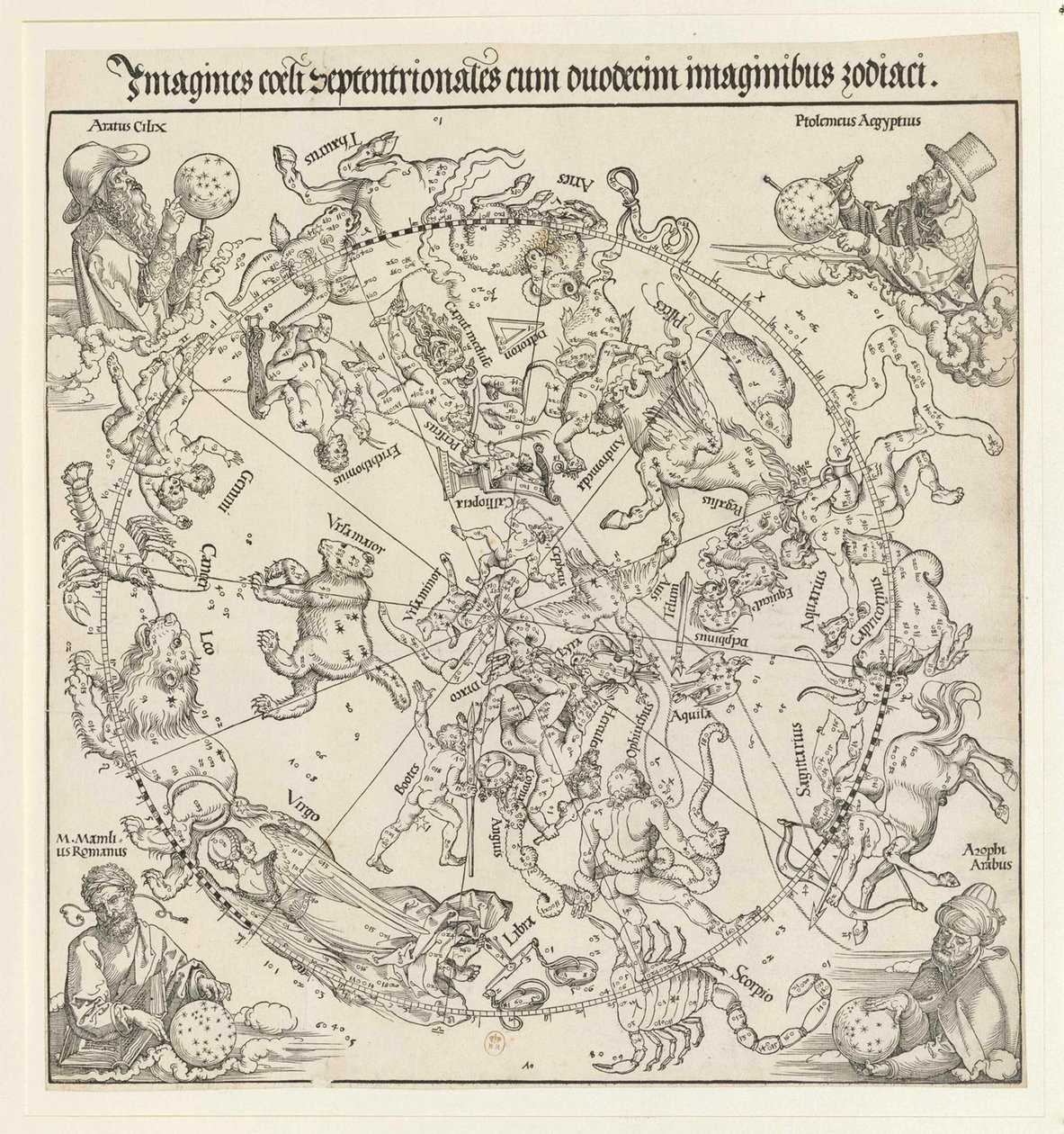 Severní nebeská polokoule, 1515. od Albrecht Dürer