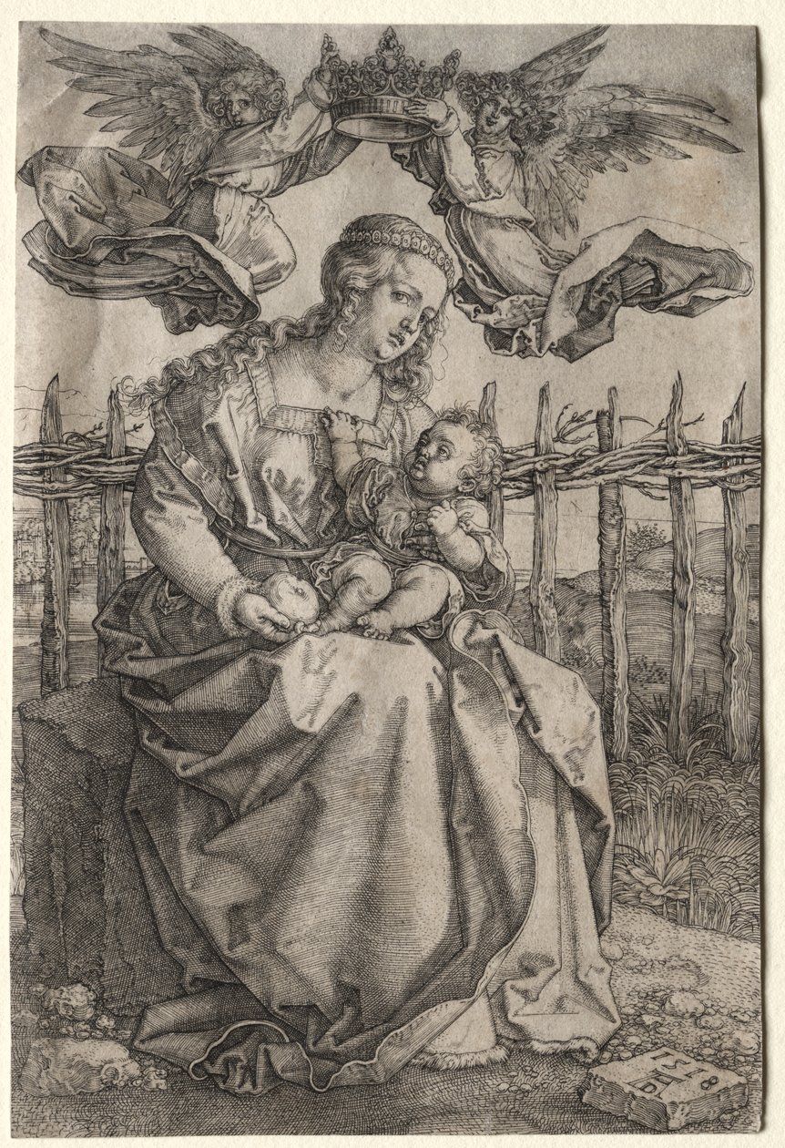 Panna korunovaná dvěma anděly od Albrecht Dürer