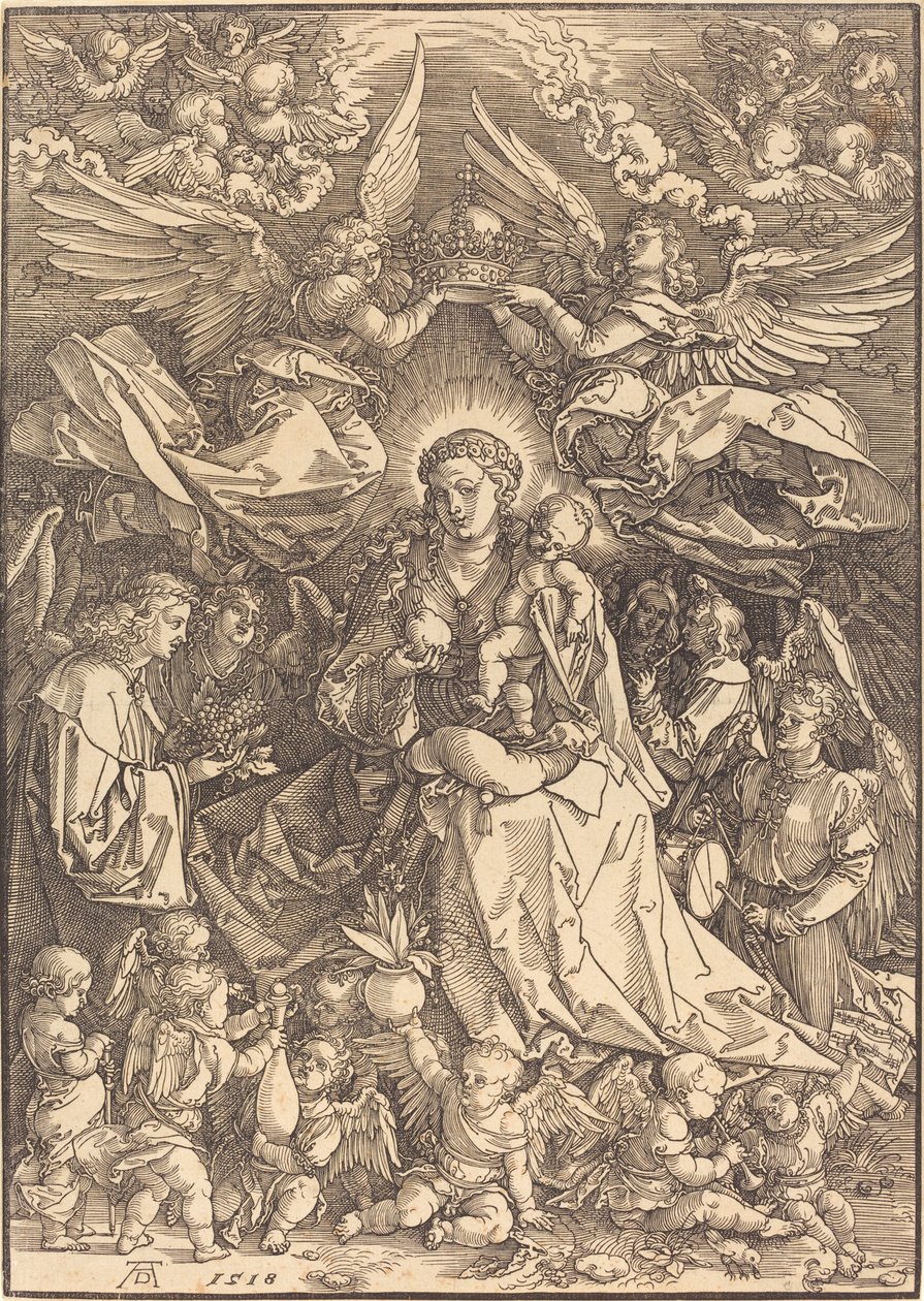 Panna obklopená mnoha anděly od Albrecht Dürer